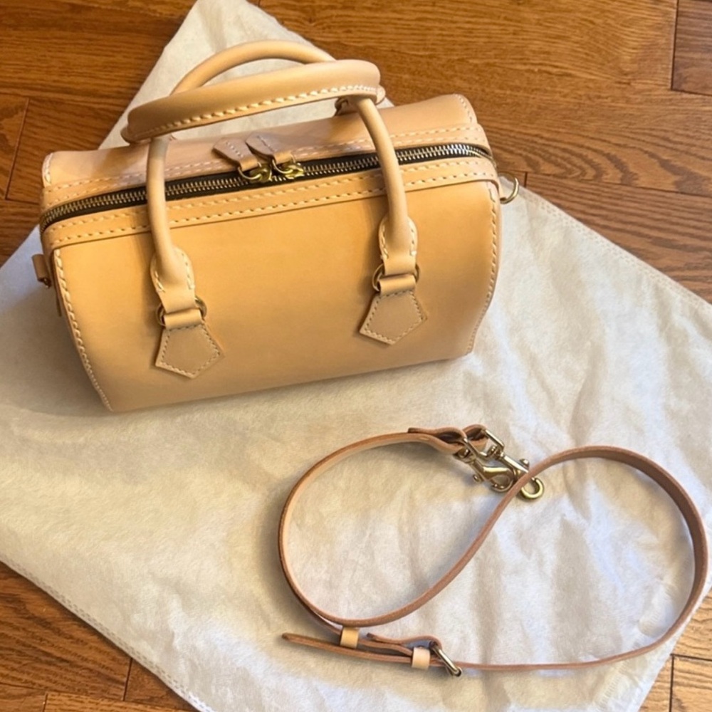 Tan / Cream Leather Handbag Speedy - Picture 12 of 12